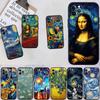 BF101 Starry Night Van Gogh Painting Soft Shell Phone Case for iPhone 16 15 14 13 12 Pro Max Plus Mini