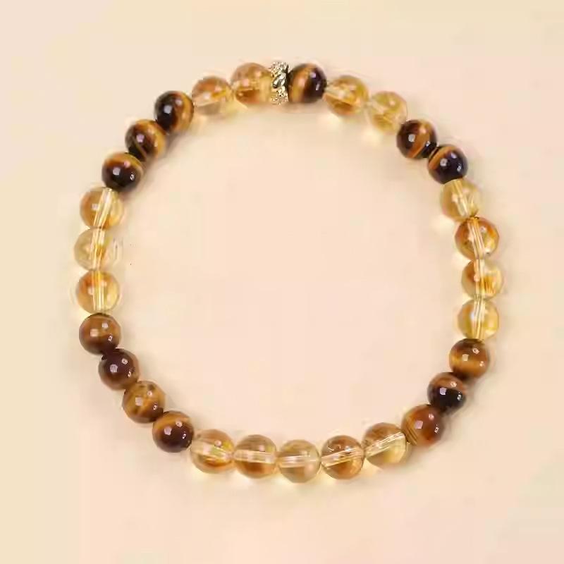 

Натуральный желтый волосатый кристалл камень тигровый глаз бусины браслет легкая роскошь высокое чувство ретро темперамент браслет модные универсальные украшения женщины