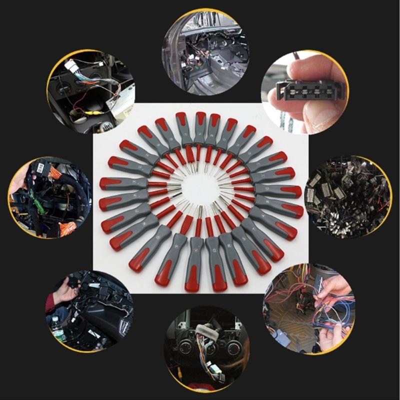 High Accuracy Metal Car Electrical Connector Pin Removal Tool with Not Slip Handle 26 Piece for Electrical System
