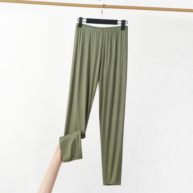 Women's Elastic Waist Leggings Slim Fit Pants High Stretch Solid Rayon Spandex Summer Plus Size Nine Point Casual Bottoms