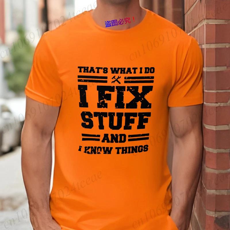 

Mechanic I Fix Stuff and Know Things T-Shirts for Men Funny Humor Mechanic T-Shirt Gift for Dad Husband Men s Oversized Clothing 4XL