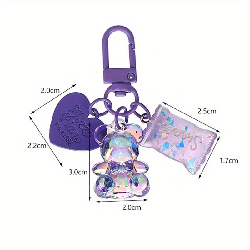 Cartoon Heart Bear Animal Candy Keychain Key Ring For Friend Lovers Cute Creative Bag Car Earphone Box Key Accessories