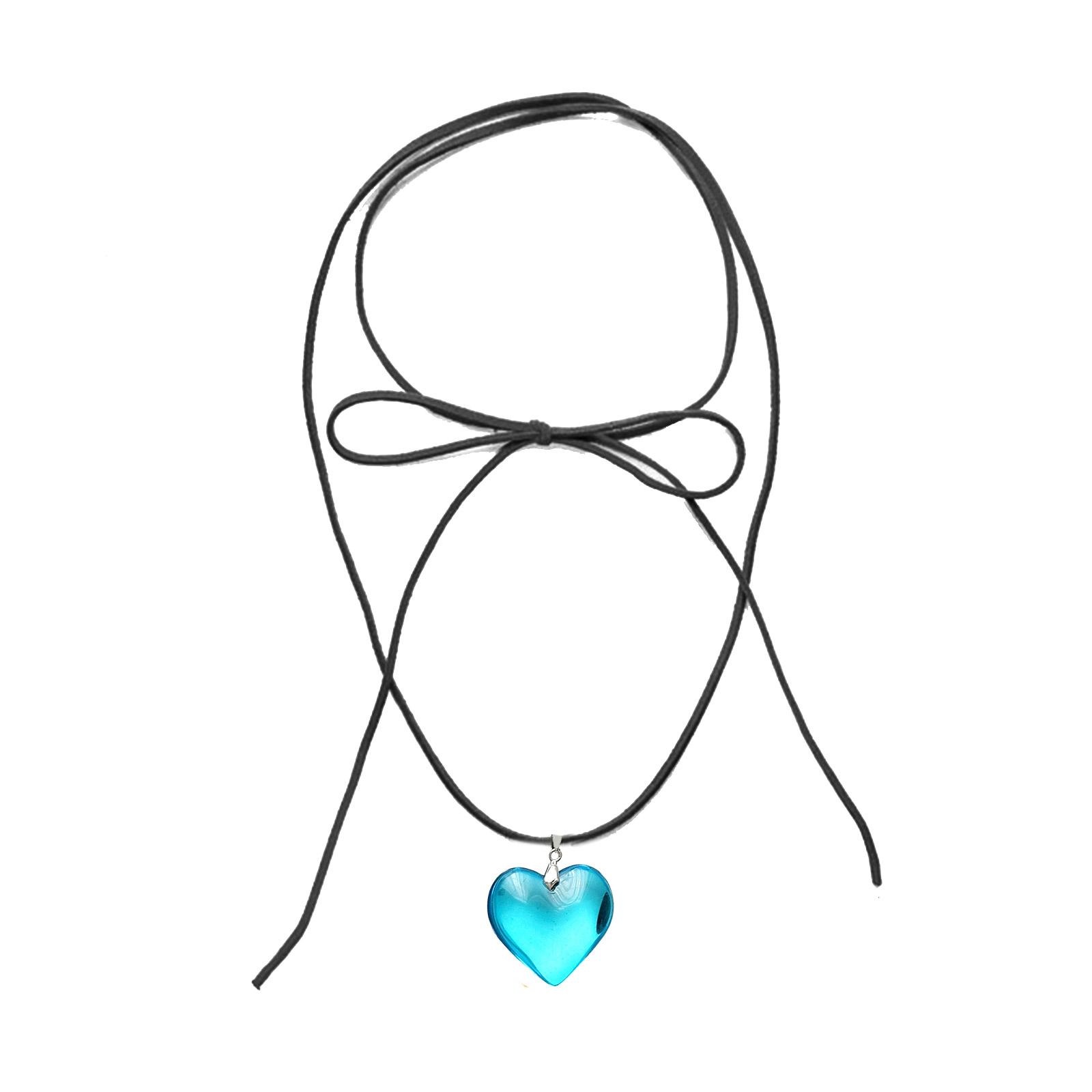

Heart Pendant Charm Choker Necklace Chain Necklaces Adjustable Long Chain Trend Jewelry Valentines Gift for Women Girl