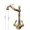 Tuqiu Antique Bathroom Faucet Brass Bathroom Basin Faucet Cold Hot Water Mixer Lavotory Faucet Sink Tap Deck Mounted  Tap