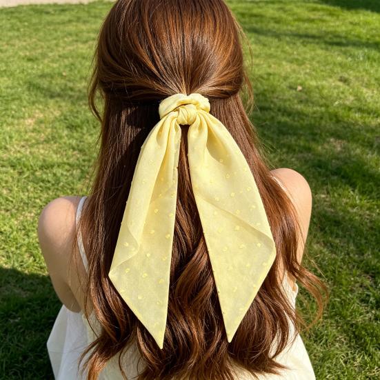 Hair Tie High Elasticity Bow Ribbon Design Lightweight Yarn Hair Rope Ponytail Holder Versatile Hair Accessory