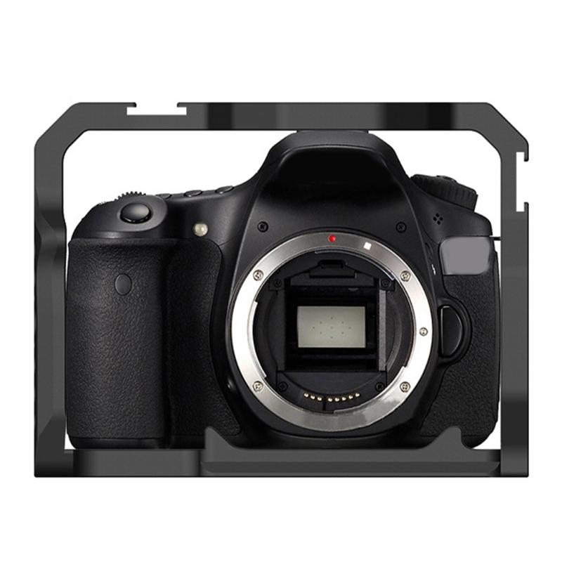 Aluminum Alloy Camera Cage for 70D/80D/90D with 1/4"&3/8" Threads Cold Shoe Mount Supports 6-10kg Load Capacity