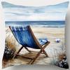 Strandurlaub Thema Digitaldruck Kissenbezug Kurzer Plüsch Geeignet für Wohnzimmer Schlafzimmer Sofas Zierkissenbezug 4 Stück
