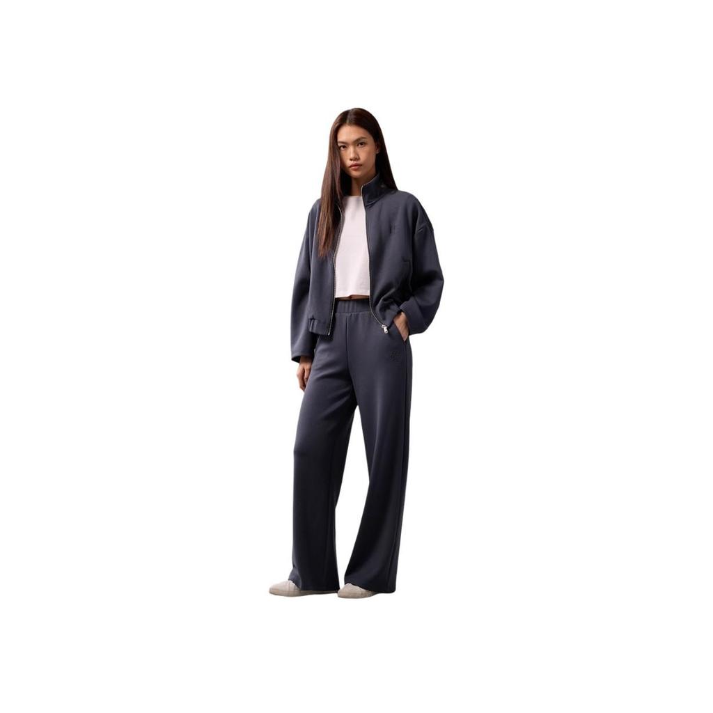 Calvin Klein Ss25 Straight Comfortable Versatile Solid Color Casual Pants Women Bottoms Navy-Blue J225087