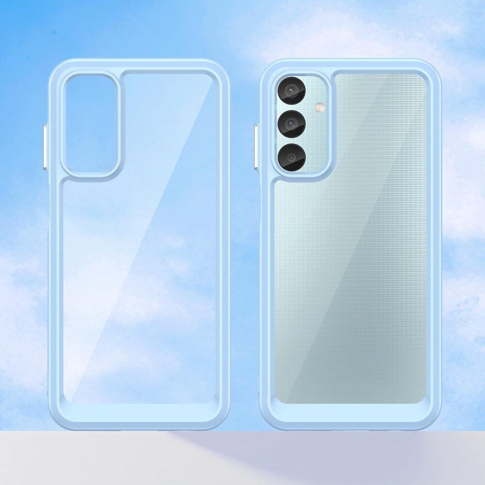 Samsung Galaxy M15 5G Fusion Hybrid Hülle, Transparent / Blau