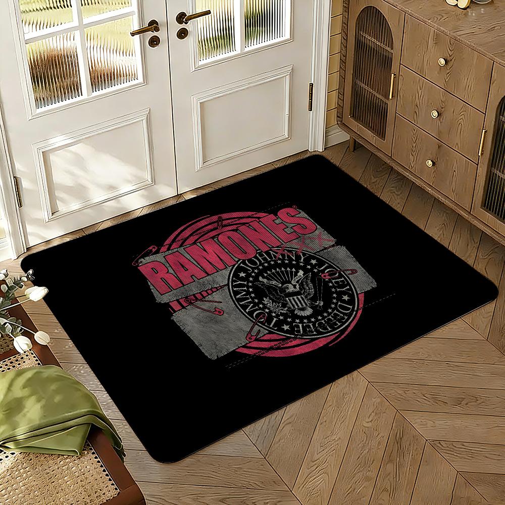 Band R-Ramones Floor Mat Soft Thickened Absorbent Non-Slip Bedroom Living Room Door Mat Home Decor Flannel Rugs