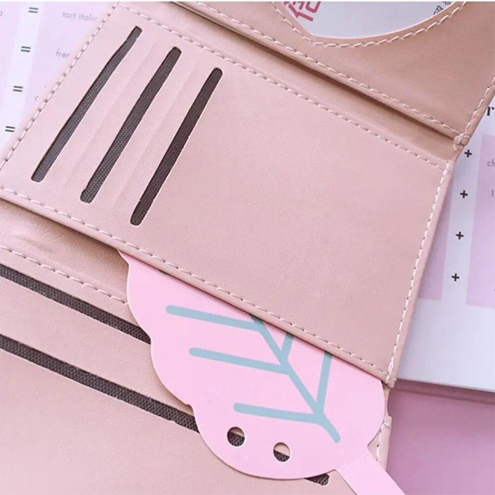 Candy Color Bow Damenmode Geldbörse PU Leder Karte Münzbörse