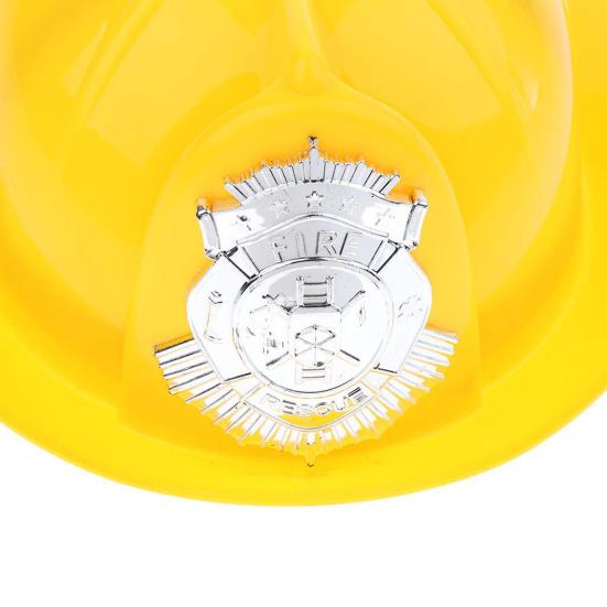 Firefighter Helmet Toy Stimulated Firefighter Helmet Children Cosplay Helmet Educational Thickened Firefighter Badge Helmet Toy