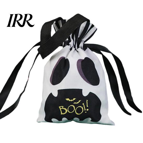 Halloween Candy Bag Pumpkin Ghost Tote Bag, Trick or Treat with Thick Cotton Double Side Print, Sturdy Reusable Party Favor Gift for Kids Durable Or