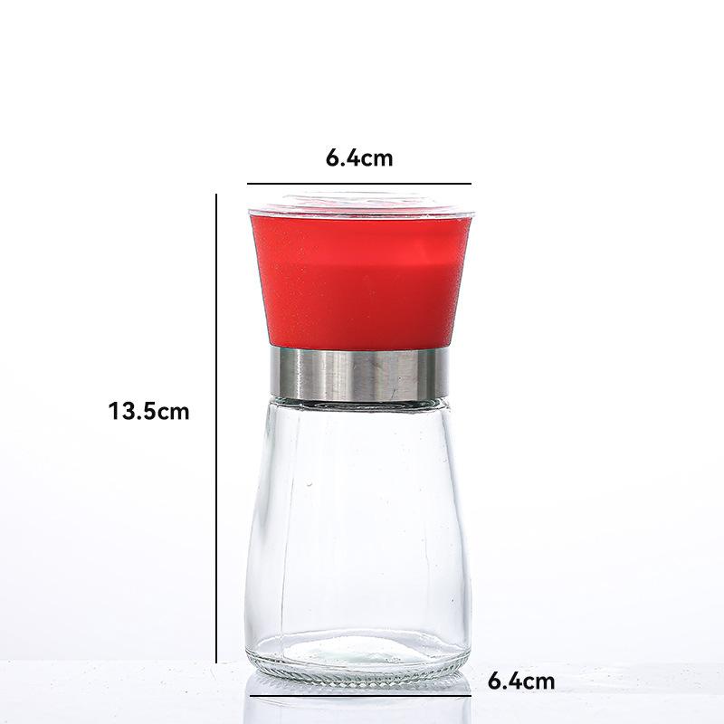 Stainless Steel Salt and Pepper Mill Manual Food Herb Grinders Spice Jar Containers Kitchen Gadgets Spice Bottles Glass