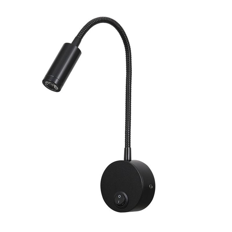 Led Hose Spotlight Wall Lamps Hotel Bedside Reading Wall Lamp Study Room Exhibition Hall Balck 3W Interior Decor Lighting Hot