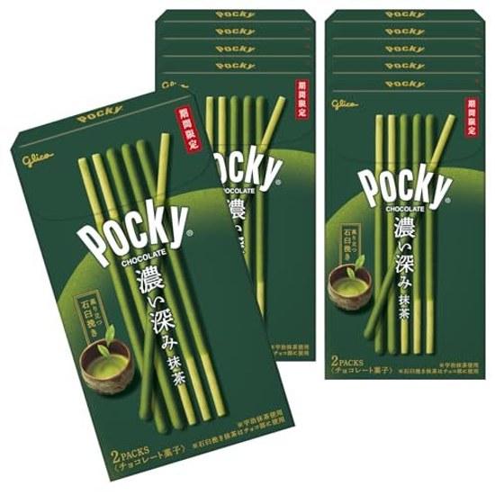 Ezaki Glico Pocky Deep Matcha 2 bags 10 pieces Snacks Chocolate