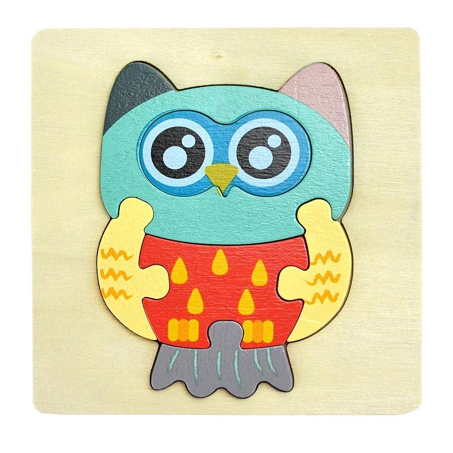 3D Puzzle Wooden Toys For Children Cartoon Animal Vehicle Wood Jigsaw Kids Baby Early Educational Learning Puzzles Wood Toys