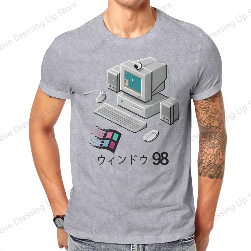 Windows 95 Computer System Accessories Vaporwave Retro T Shirt Graphic Unisex Tees Summer Clothing Cotton Crewneck Tshirt