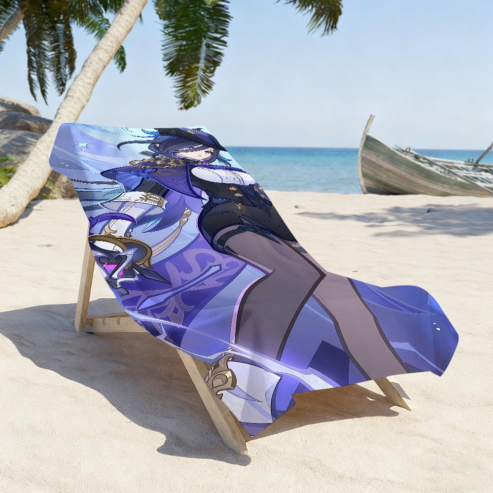 Game Genshin Impact Clorinde Towel Sports Quick Dry Travel Camping Gear Sandproof Soft Light Large Beach Towel