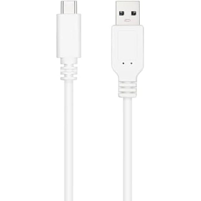 Câble USB 2.0 - NANO CABLE - 10.01.2103-W - USB-C/M-A/M - 3A - 3 mètres - Blanc