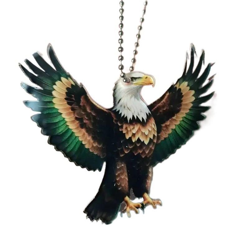 Stylish 2d Acrylic Eagle Car Pendant Charming Cartoon Decor For Vehicle Interiors