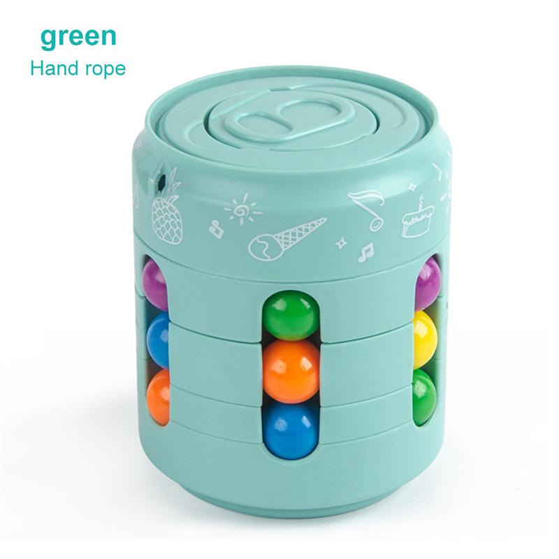 Can Cube Fidget Toys Magic Colorful Beans Finger Spinning Relieves Stress Decompression Tool For Children And Adults