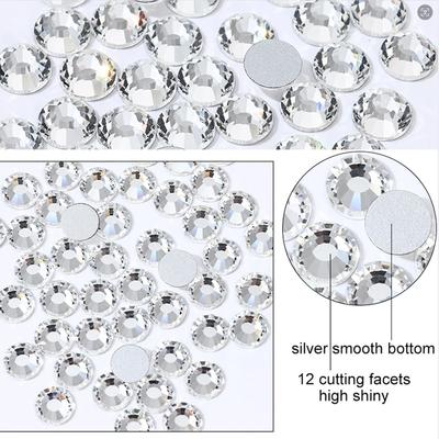 1440Pcs Flatback Vidro Unhas Cristal Strass AB Branco 3D Nail Art Glitter Decoração SS3-SS16 Brilhantes Gemas Acessórios Manicure