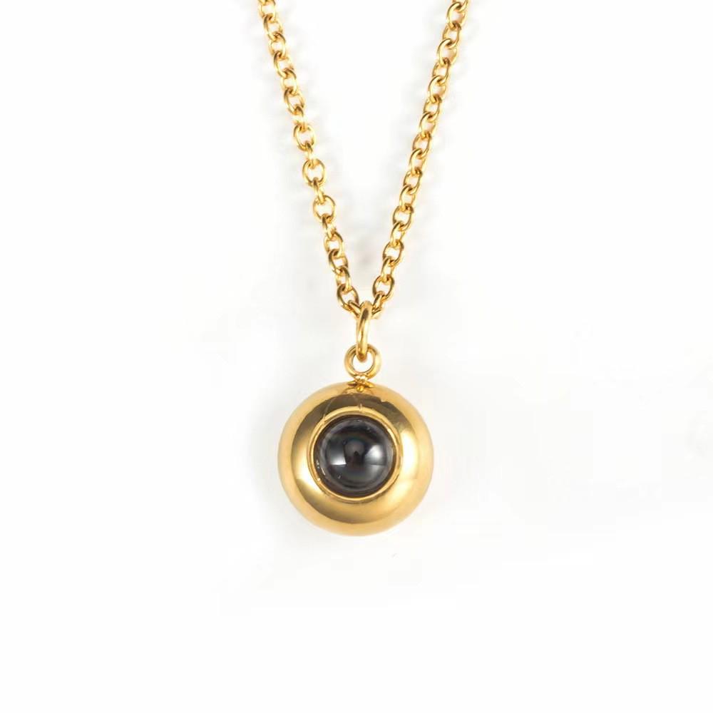 Multilingual 'I Love You' Projection Necklace with Cat's Eye Stone – Perfect Holiday Gift for Her