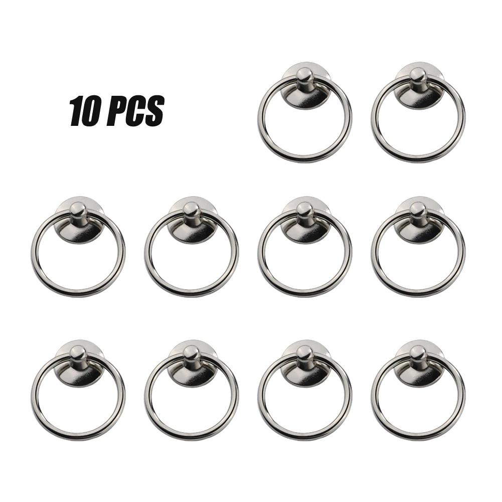 

10 шт. винтажное круглое кольцо для мебели, дверная ручка, ручка для шкафа, комода, ящика, ручка для дверцы шкатулки для ювелирных изделий серебряный