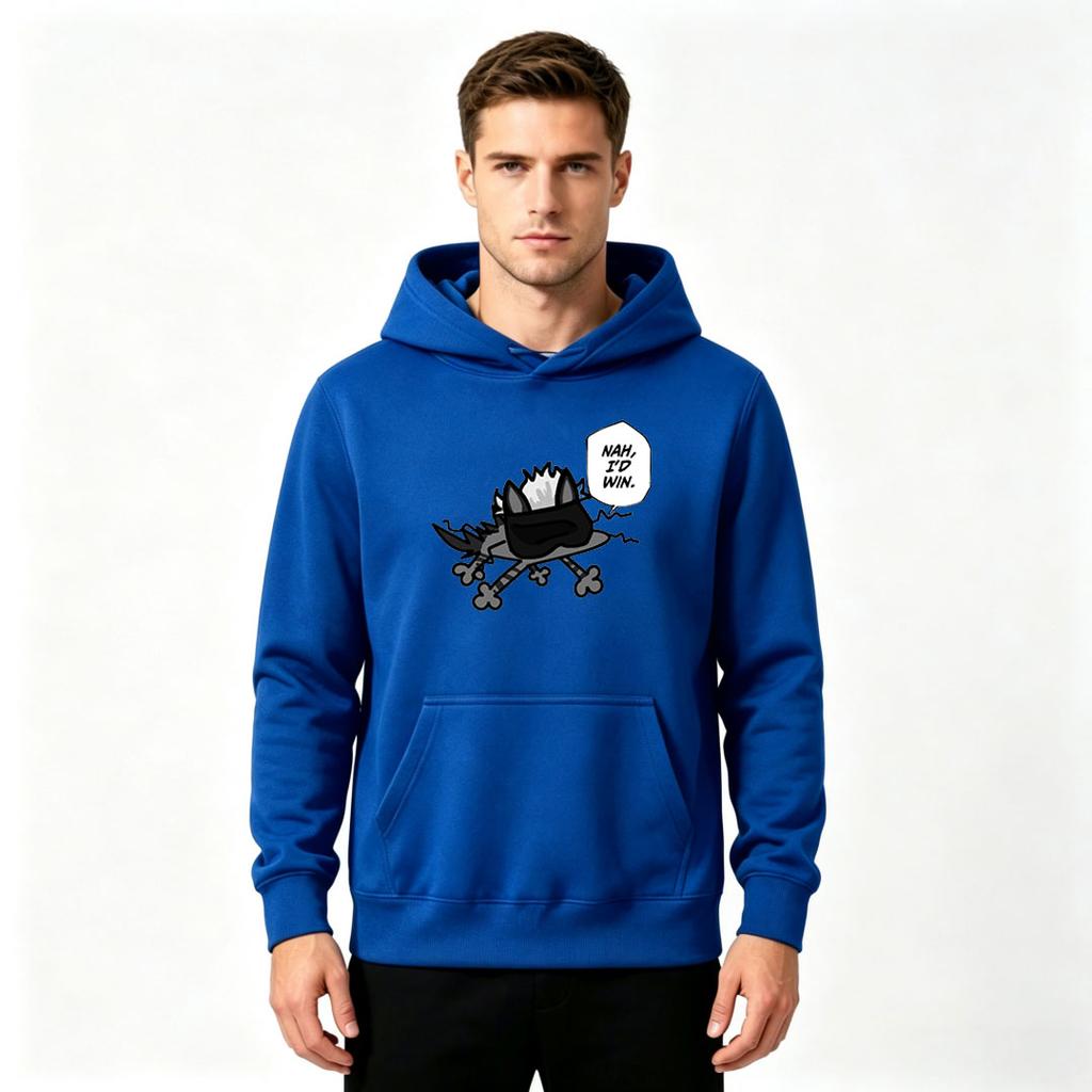 Men's Funny Cartoon Cat Print Pullover Hoodie Casual Long Sleeve Comfy Sweatshirt For Daily Wear