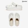 Authentic Unisex Student Winter Fur Crocs Fur Slippers Fur Slides Office School Fur Indoor Shoes Winter Boots White