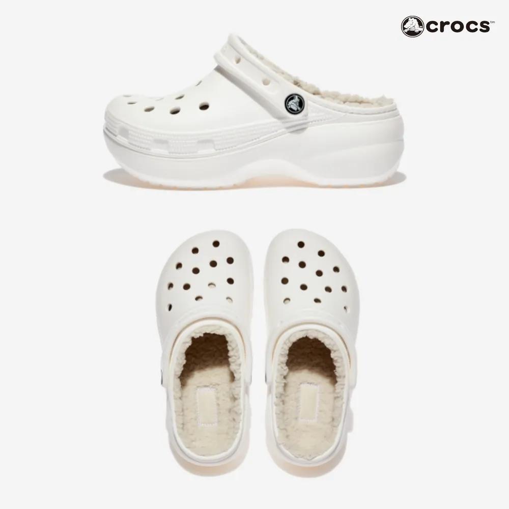 Authentic Crocs Unisex Student Winter Fur Crocs Fur Slippers Fur Slides Office School Fur Indoor Shoes Winter Boots White white