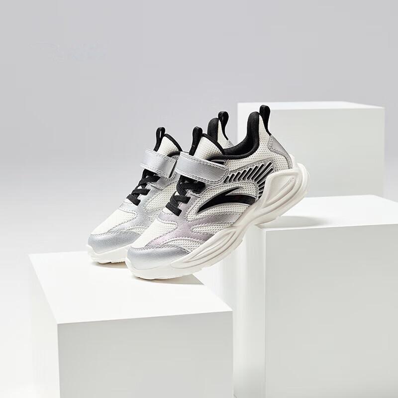 Anta Comfortable Versatile Commuting Trendy Non-Slip Durable Low-Top Kids Running Shoes Kids Sneakers Silver Black A12439952-4