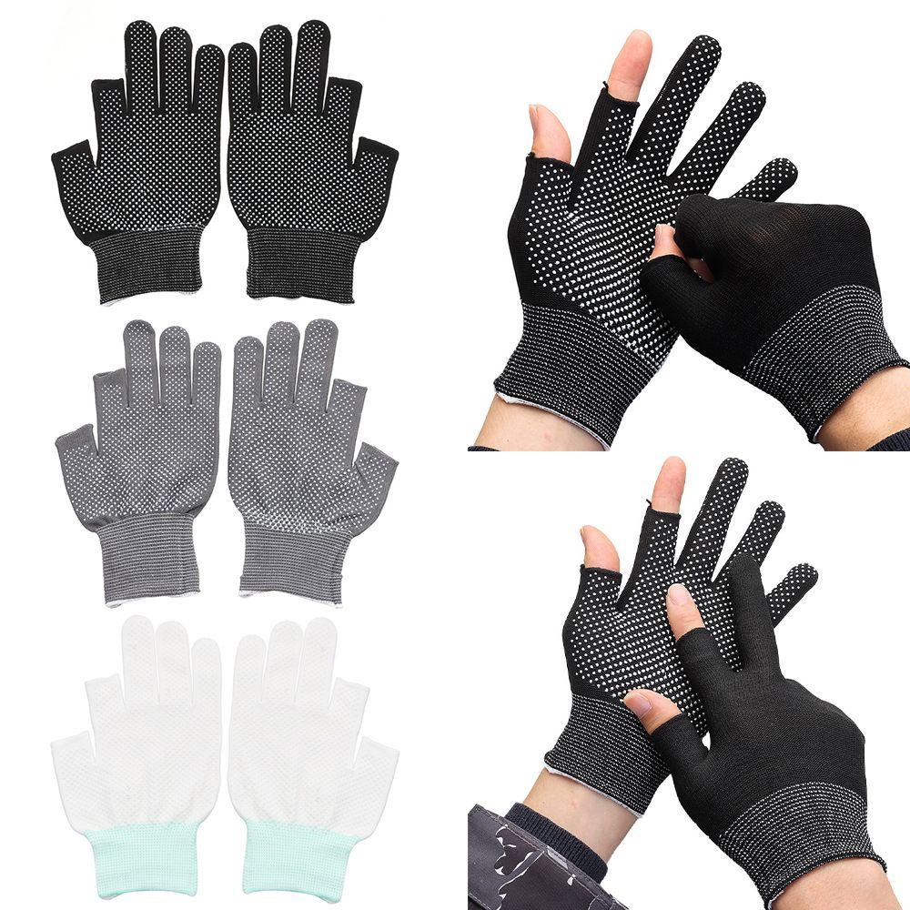 Ice Cool Sports Sunscreen Anti-Slip Fishing Gloves Two Half Fingers Sun Protection Driving Biking Mittens