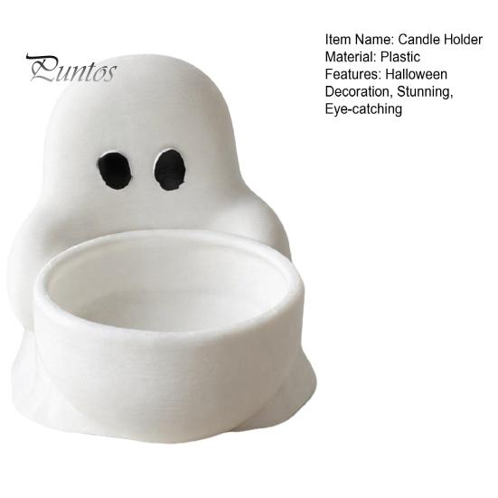 Cute Ghost Tealight Stand Halloween Candle Holder, 3D Printed Tea Light Holder for Small Aromatherapy Scented Candles, Tabletop Candy Dish Party Decor