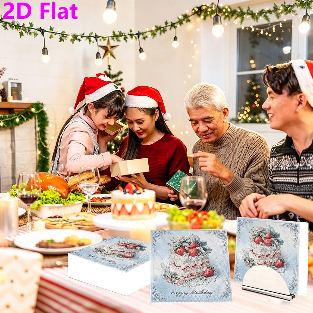 20pcs Disposable Napkins with Cake Pattern Print for Wedding,Parties,and Daily Use for Thanksgiving Fall Christmas Table Decoration