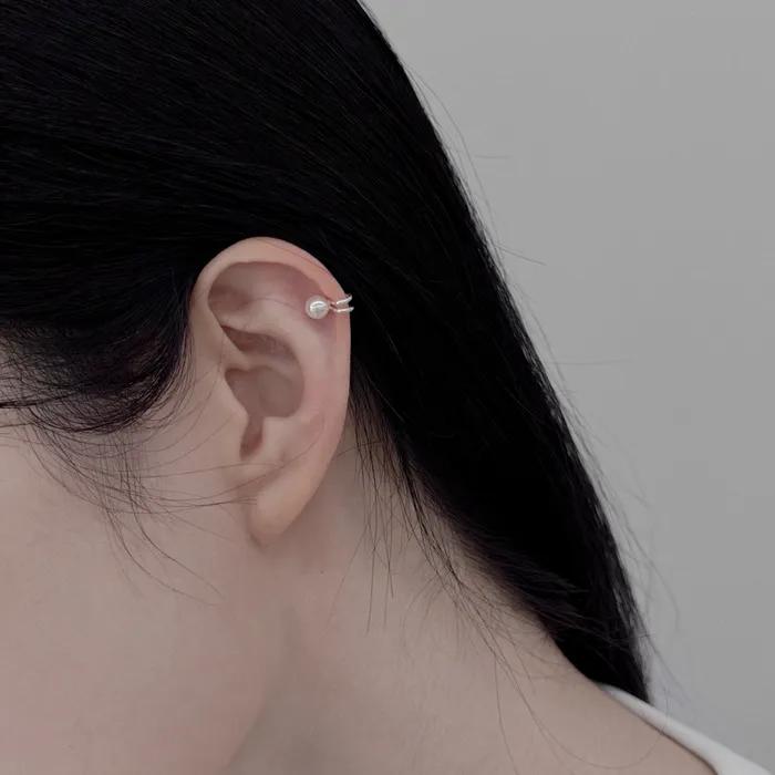 [925 silver] Sway Pearl Ear Cuff