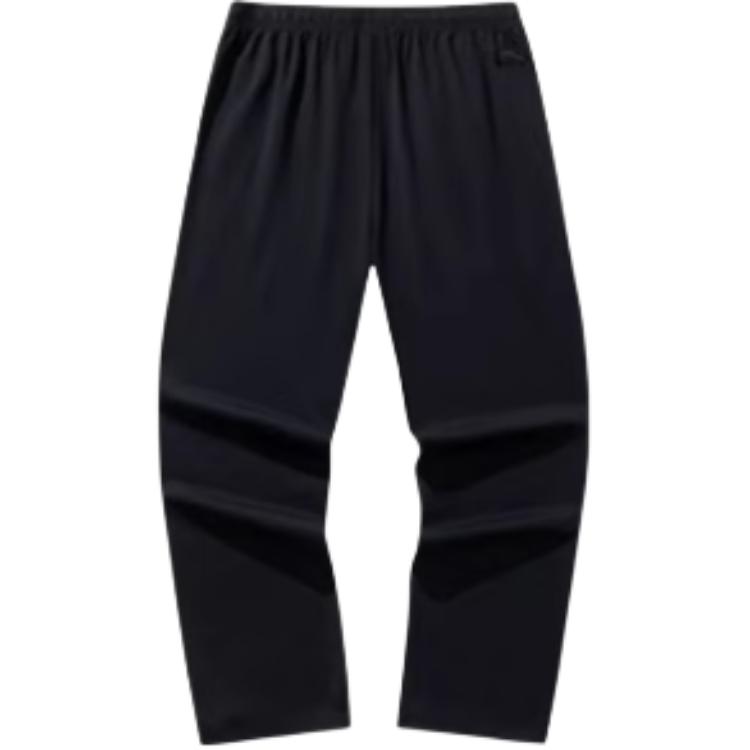 Anta Casual Simple Solid Color Tapered Knit Sports Pants Women Bottoms Black 162528302-1