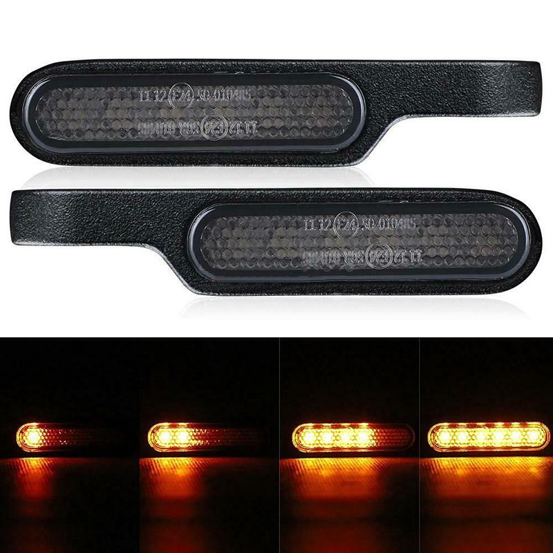 

2PCS Motorcycle 8mm LED Turn Signal Light Amber Flowing Signal Lamp 12V Universal for Cafe Racer for Honda