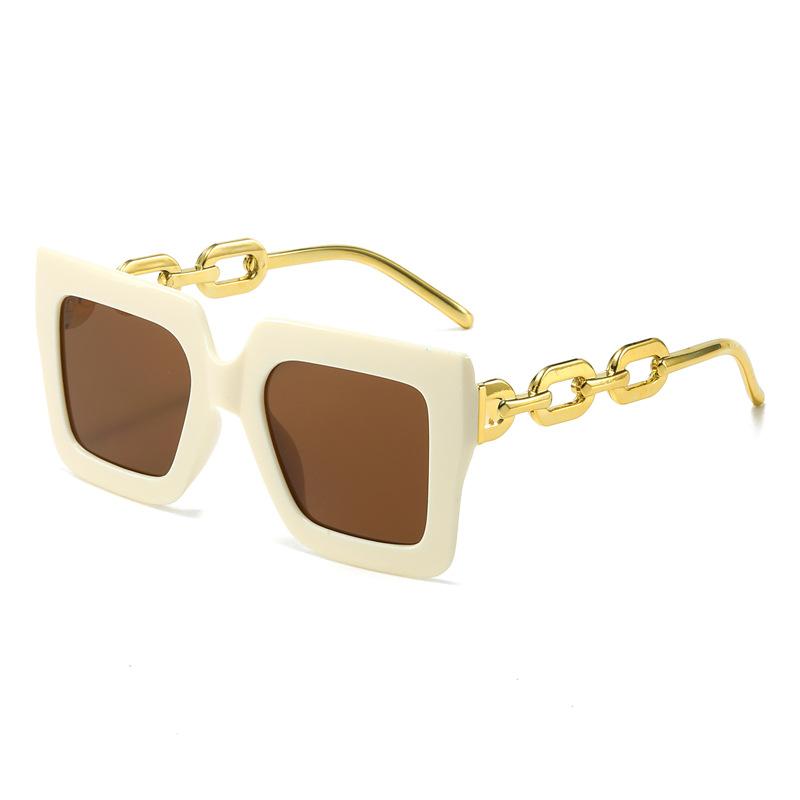 Women Fashion Sunglasses Oversized Frame Women Glasses Brand Designer Square Glasses Uv400 Golden Leg Eyewear Acessories