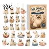 Multi Functional Hanging Decor Ragdoll Cat Advent Calendar, Includes 24 Kitten Acrylic Ornaments, Cute Decorative Bag Accessories 2D Flat Kitty