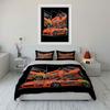 Orange Modified Sports Car Pattern Duvet Cover Set Digital Print Colorful Polyester Bedding with Zipper Closur for kids gifts