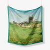 Famous Oil Painting Twill 100% Silk Scarf Fashion Bandana Women Scarf Wraps 53cm Square Scarves Hijab Head Scarf Neckerchief