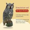 Solar Powered Owl Hunting Decoy Bird Scarer Deterrent Pest Control Garden Decor Eye Glow