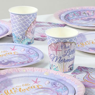 Meerjungfrau Geschirr Ozean Party Decortion Papier Platten Unter Dem Meer Geburtstag Hochzeit Partei Liefert Baby Dusche Party Dekore