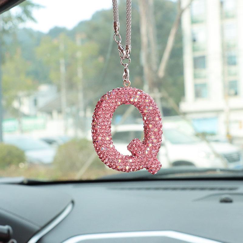 Rhinestone Bow Polymer Clay Rearview Mirror Ornament for Women