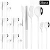 36 ks Černozlatá sada příborů Nůž Vidlička Lžíce Hůlky Sada nádobí Nerezové ocelové dortové vidličky Čajové lžičky Stolní nádobí Příbory