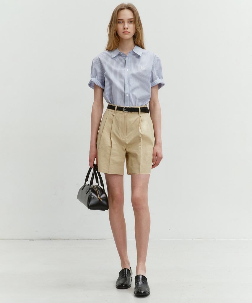 Deonseuteu Cotton-Linen Shorts Beige_Udpa4B229I2