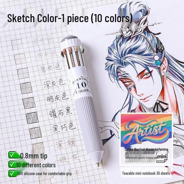 Blue Fruit Multi-Color Gel Pen Set - 30 High-Quality Stackable Press-Type Ballpoint Pens for Journaling