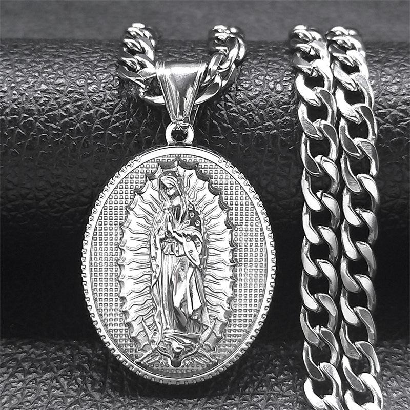 Necklace Maria Pendant Necklace Stainless Steel Hip Hop Necklace Jewelry